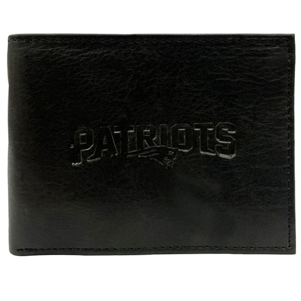 NFL New England Patriots Genuine Leather RFID Wallet Black